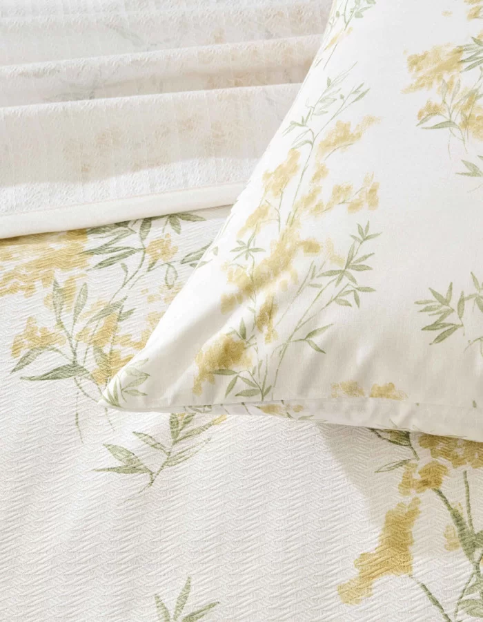 Taç Avielle Çift Kişilik Pike Takımı Sarı