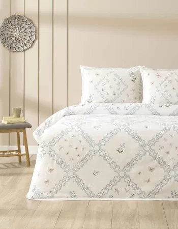 Taç Clarien Çift Kişilik Pike Takımı Mavi