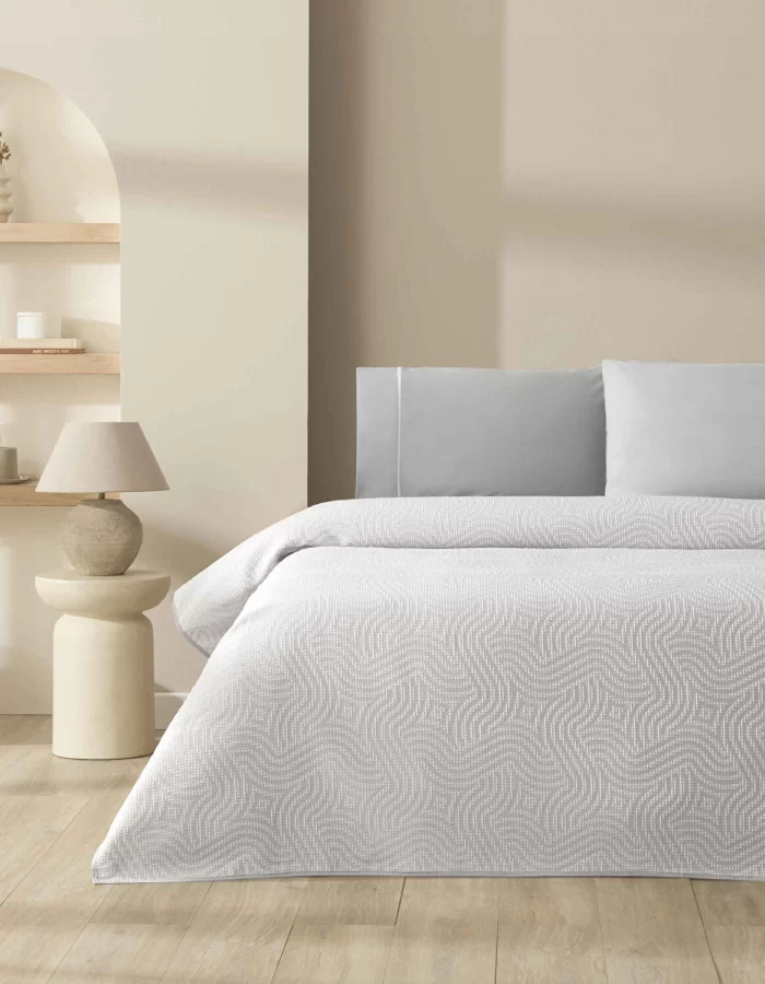 Taç Jakar Selva Çift Kişilik Pike Takımı Gri