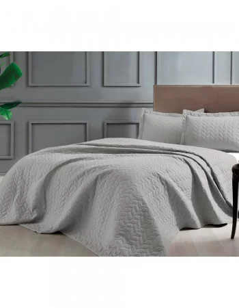 Taç Glory Çift Kişilik Yatak Örtüsü Taş